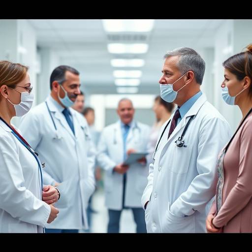 Screenshot from a promotional video for 'Innovate Health', featuring doctors and patients in a state-of-the-art medical facility.