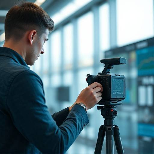 Still from a corporate promotional video featuring a tech company.