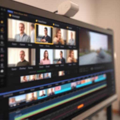 Video editing software timeline with clips and effects.